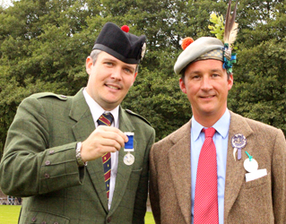 Other winners on the first day of the Gathering…..Silver Medallist Decker Forrest receives his award from His Grace the Duke of Argyll, the Gathering President