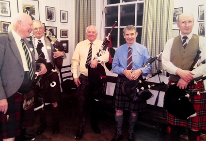 EUOTC pipers at a recent reunion