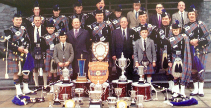 1974 - the end of the band's first season as Champion of Champions in G4. Bob Martin is front centre, Craig Walker is back fourth from right; Ross is standing 2nd from right