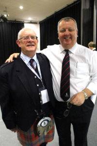 Shotts Chairman Sandy Bell and Band Committee member Ewan McAllister