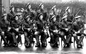DonaldMaclean (front, centre) and the Seaforths in Aldershot in 1939. to Donald's immediate right is P/M Donald MacLeod