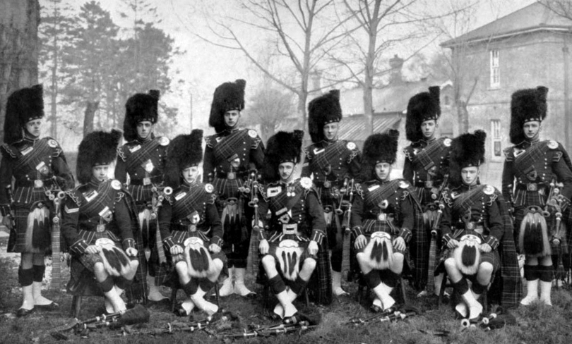 Peter Bain with the Scots Guards in 1928. He is seated bottom right. Those with the Scots Guards Book 1 can see the picture there