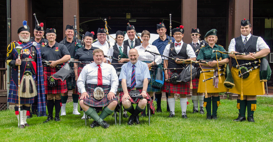 Staff and students at the first New England Piping Academy summer school. Picture courtesy Liz Feitelberg