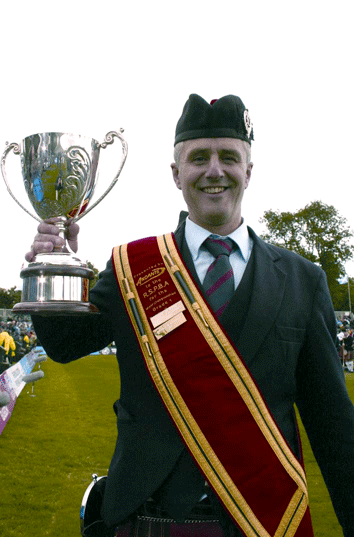 L/D Keith Orr after winning the 2013 World Drum Corps title