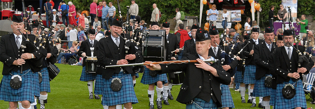 City of Edinburgh Pipe Band on the march