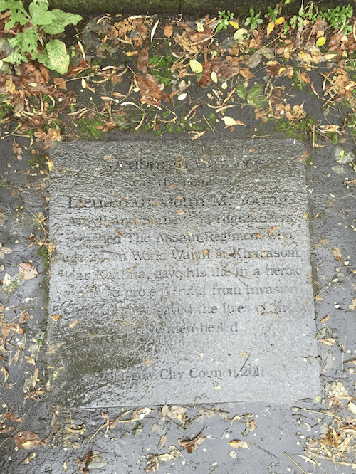 The plaque to Lieutenan., later Captain, John Young