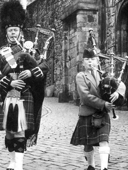 Like father like son...Norman and Alasdair on parade at Edinburgh Castle