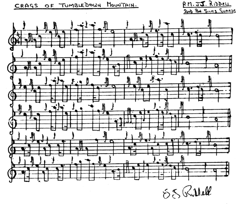 The Crags of Tumbledown Mountain in the composer's own hand