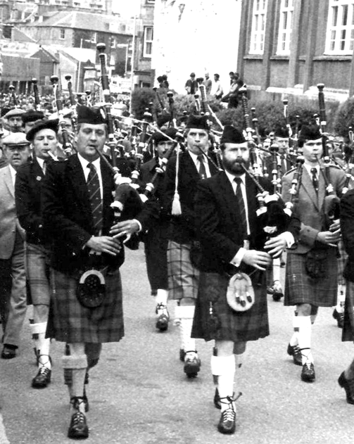 John Wilson leads the march to the games after winning the Gold Medal at the Argyllshire Gathering in 1983