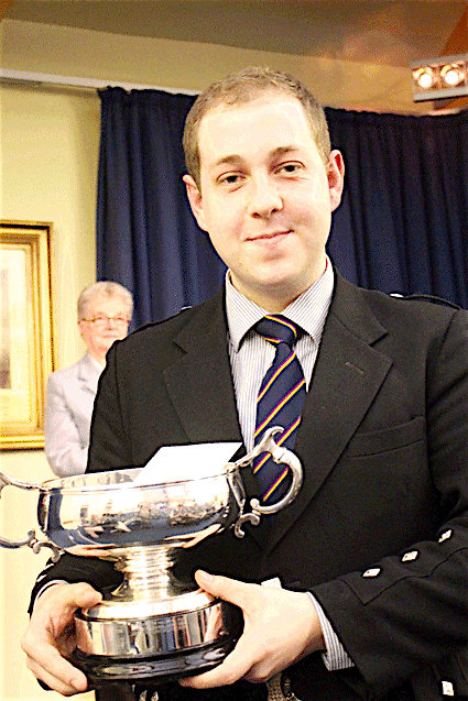 Ally Henderson with the Hornpipe & Jig trophy