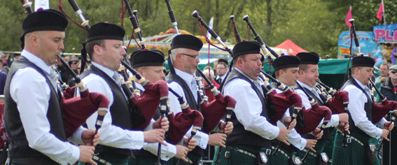 St Laurence O'Toole Pipe Band from Dublin under the leadership of P/M Alen Tully