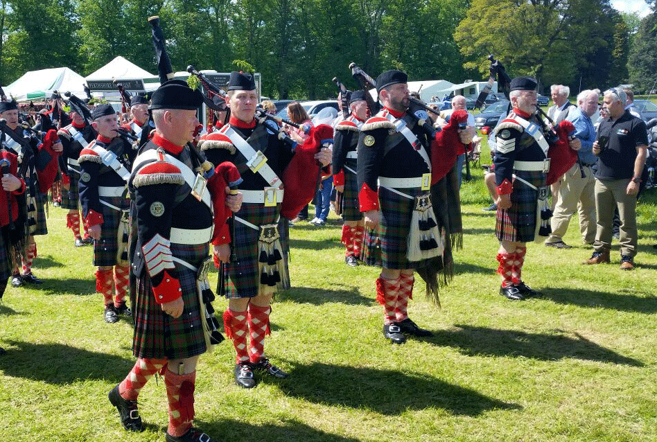 P/M Ian Duncan and the Atholl Highlanders Pipes Band were a popular attraction for the crowd at the 2016 Blair Atholl Games