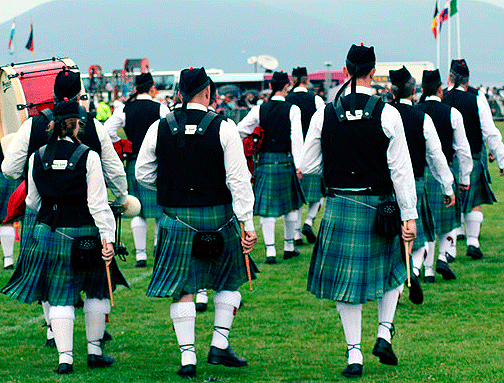 Show a leg.....this band's kilts are far too low
