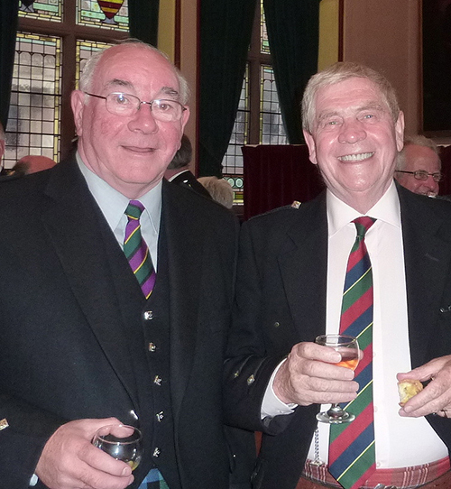 1972 Clasp winner Hugh MacCallum and prizewinner Iain MacFadyen pictured at the Northern Meeting reception in 2010